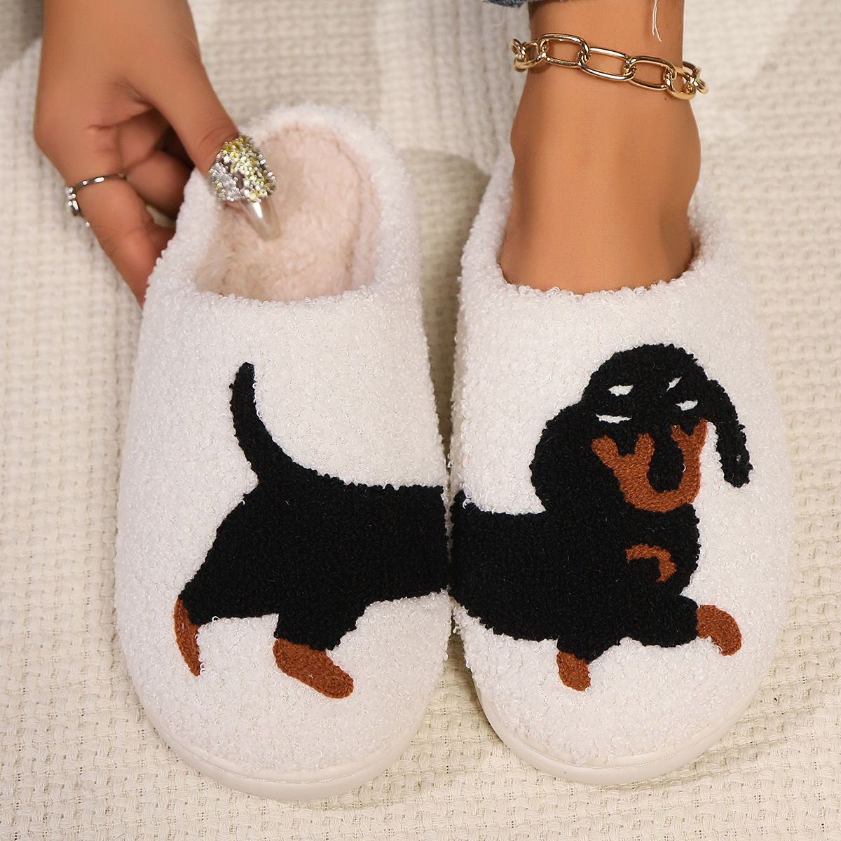 Winter Plush Cute Dachshund Em - مراجعة Women'S Shoes Non Slip وسعره