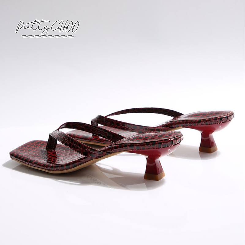 Crocodile Print Kitten Heel Fl - مراجعة Women Shoes Mules وسعره