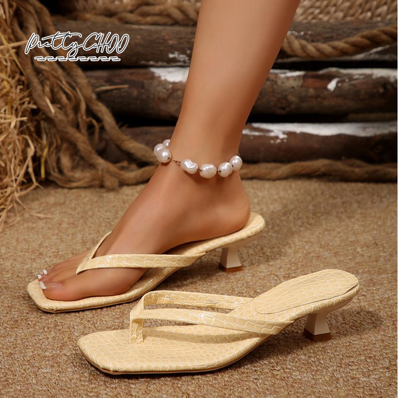 Crocodile Print Kitten Heel Fl - مراجعة Women Shoes Mules وسعره